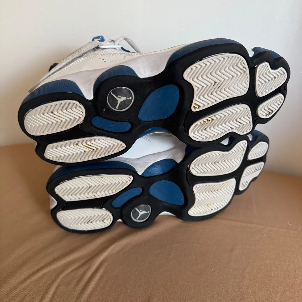 Air Jordan 6 Rings White Blue Mens Basketball Shoes‎ Sneakers Size 8.5
